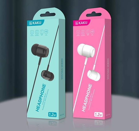 Słuchawki dokanałowe (minijack 3.5mm) Uniwersalne z Mikrofonem KAKU In-ear Earphones with Mic (KSC-381) białe