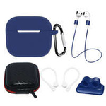 AirPods 3 Silicone Case Set + Case/Ear Hook/Neck Strap/Watch Strap Holder/Carabiner Clasp - blue