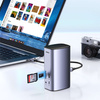 Ugreen wielofunkcyjna stacja dokująca HUB 12w1 USB C USB HDMI DP RJ45 AUX SD TF szara (CM555)