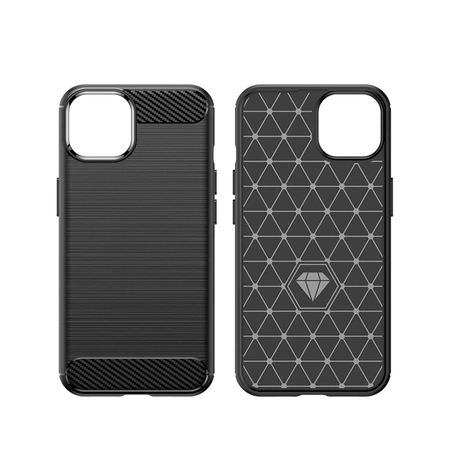 Carbon Case iPhone 14 Hülle flexible Gel Rückseite blau