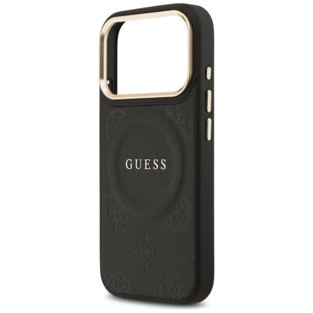 Guess Peony Hot Stamp MagSafe Case for iPhone 17 Pro - Black