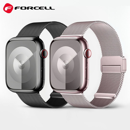 Pasek do Apple Watch Forcell F-Design FA14 magnetyczny stal 38 / 40 / 41 mm czarny