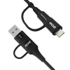 Wozinsky WNBAA 4in1 Kabel 2x USB-C 1x USB-A 1x Lightning 60W 1 m - Schwarz