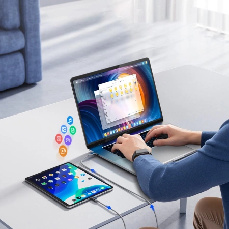 Kabel USB-C na USB-C 1m 5A 100W - biały