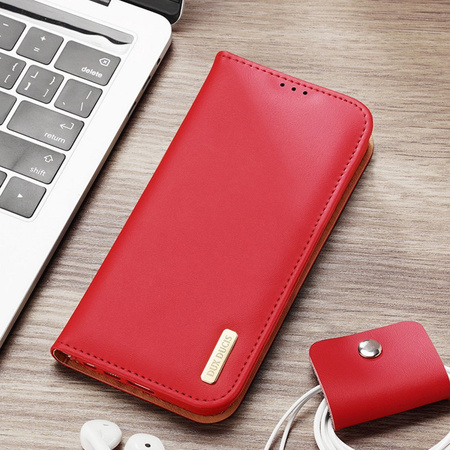 DUX DUCIS Hivo - skórzane etui portfelik do Samsung Galaxy S24 Plus czerwone