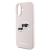 Etui Karl Lagerfeld Silicone nauble Heads Print MagSafe na iPhone 16 Plus - różowe