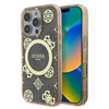 Original Handyhülle IPHONE 16 PRO Guess Hardcase IML Peony On 4G Background MagSafe (GUHMP16LH4PYEEW) braun