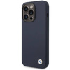 Original Handyhülle IPHONE 14 PRO MAX BMW Silicone Metal Logo MagSafe (BMHMP14XSILNA) navy blau
