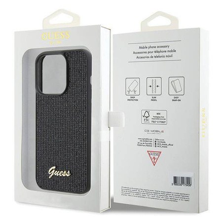 Guess Disco Metal Script case for iPhone 15 Pro - black