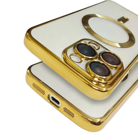 Handyhülle Metal MagS iPhone 16 Plus Golden