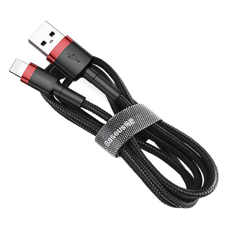 Kabel USB iPhone Lightning 2A 3m Baseus Cafule Cable (CALKLF-R91) czarno-czerwony