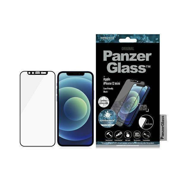 PanzerGlass E2E Microfracture iPhone 12 Mini 5,4" CamSlider Swarovsky Case Friendly AntiBacterial czarny/black