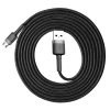  Nylonowy kabel przewód USB Micro Baseus cafule 1.5A 2 M CAMKLF-CG1 czarno- szary