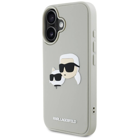 Case IPHONE 16 Karl Lagerfeld HC 3D Rubber Double Heads beige
