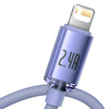 Baseus Crystal Shine Series Fast Charging Data Cable USB to iP 2.4A 2m Purple