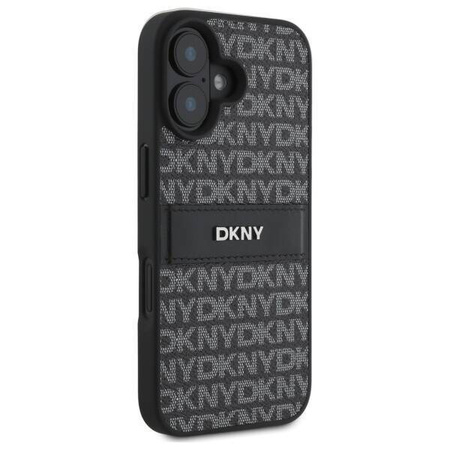 Oryginalne Etui IPHONE 16 DKNY Hardcase Texture Pattern Tonal Stripe (DKHCP16SPRTHSLK) czarne