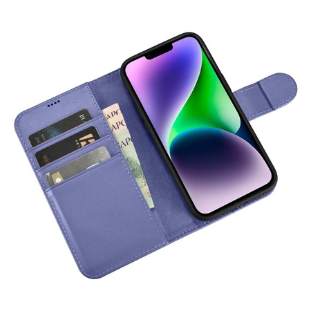 iCarer Wallet Case 2in1 iPhone 14 Plus Flip Leather Cover Anti-RFID Light Violet (WMI14220727-LP)