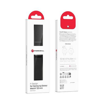 Pasek do Samsung Galaxy Watch Forcell F-Design FS11 magnetyczny stal 22 mm czarny