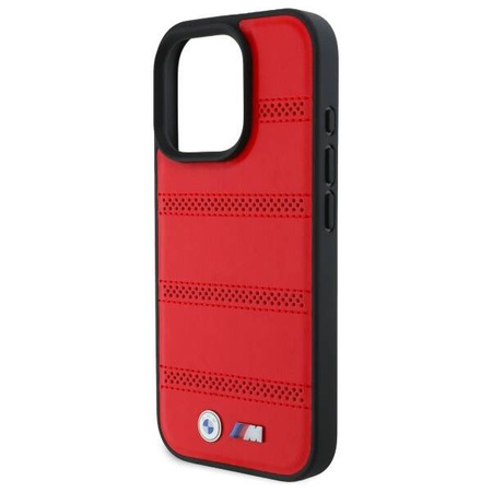 Original Case IPHONE 16 PRO MAX BMW Hardcase M Perforated & Stitched Line MagSafe (BMHMP16X23PUSPR) red