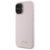 Original Case IPHONE 16 Guess Hardcase Silicone Script Metal Logo & Frame (GUHCP16SSMBSLP) pink