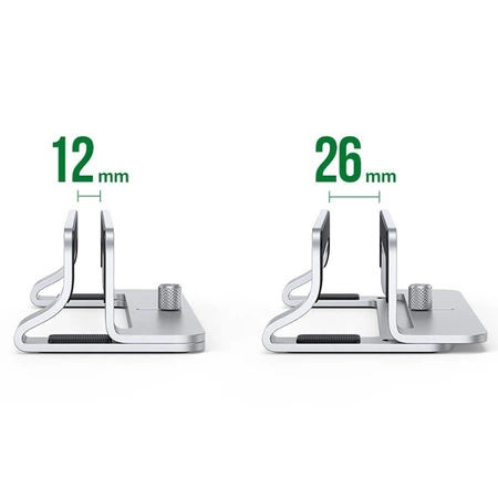 Ugreen aluminiowy pionowy stojak uchwyt podstawka na MacBooka laptopa tablet srebrny (20471 LP258)