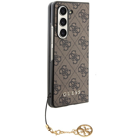 Oryginalne Etui SAMSUNG GALAXY Z FOLD 5 Guess Hardcase 4G Charms Collection (GUHCZFD5GF4GBR) brązowe