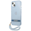 Schutzhülle IPHONE 13 Guess Hardcase Translucent Stap (GUHCP13MHTSGSB) blau