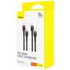 Baseus Cafule USB-C / USB-C cable 100W 1 m - red-black and black-gray (2 pcs.)