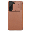 Nillkin Qin Leather Pro Case Case for Samsung Galaxy S22 + (S22 Plus) Camera Protector Holster Cover Flip Cover Brown