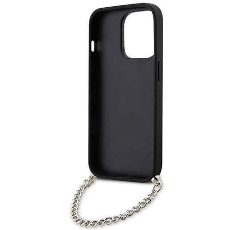 Karl Lagerfeld KLHCP14LSACKLHPK iPhone 14 Pro 6,1" schwarz/schwarzes Hardcase mit Saffiano-Monogrammkette
