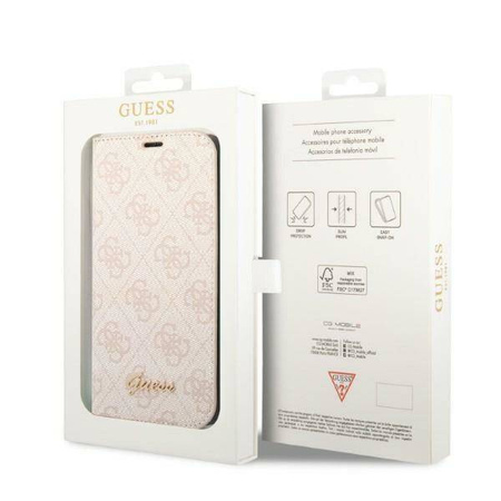 Guess 4G Metal Camera Outline Booktype Case - Etui iPhone 14 Pro (różowy)