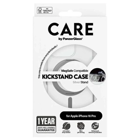 CARE by PanzerGlass Feature Kickstand Case iPhone 16 Pro 6.3&quot; silver/silver MagSafe 1326