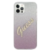 Oryginalne Etui IPHONE 12 PRO MAX 6,7" Guess Hardcase Glitter Gradient Script GUHCP12LPCUGLSPI różowe