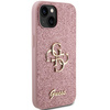 Guess Glitter Script Big 4G case for iPhone 15 - pink