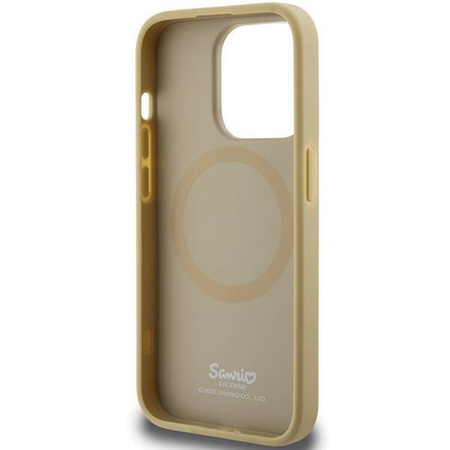 Hello Kitty Leather Kitty Head MagSafe case for iPhone 15 Pro Max - gold