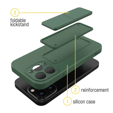 Wozinsky Kickstand Case Silikonhülle mit Ständer für iPhone 12 Pro rot