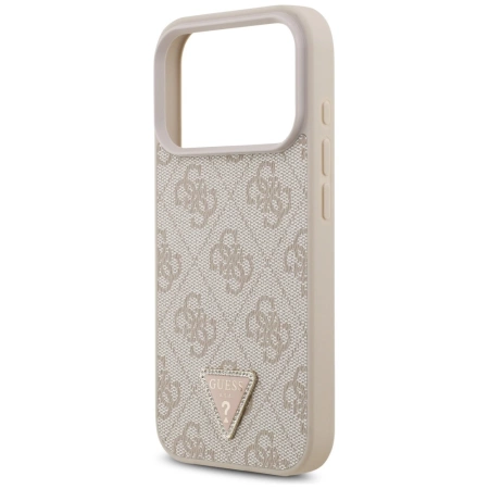 Guess Leather 4G Triangle Strass MagSafe Case for iPhone 17 Pro - Pink