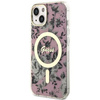 Guess GUHMP14MHCFWSP iPhone 14 Plus 6.7" pink/pink hardcase Flower MagSafe