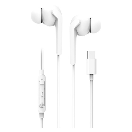 BLUE STAR słuchawki przewodowe Typ C (DAC) z mikrofonem M15C 1,2 m białe