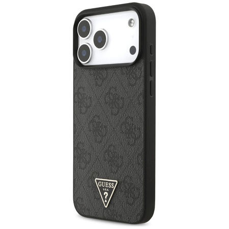 GUESS futerał do IPHONE 17 Pro Max kompatybilny z MagSafe GUHMP17XP4TSDPPSK (4G PU W/ Strap Triangle Logo) czarny