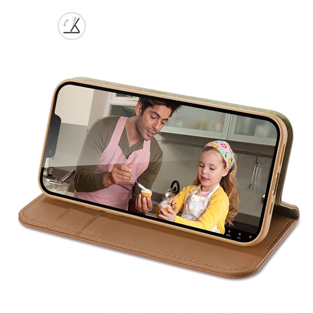 Dux Ducis Hivo echt Leder booktype case schutzhülle aufklappbare hülle für iPhone 14 braun