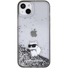 Karl Lagerfeld Liquid Glitter Choupette Hülle für iPhone 15 Plus – transparent