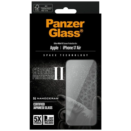 Szkło hartowane PanzerGlass Ceramic II Ultra-Wide Fit EasyAligner na iPhone Air
