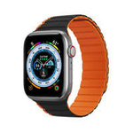 Magnetisches Apple Watch Ultra, SE, 8, 7, 6, 5, 4, 3, 2, 1 (49, 45, 44, 42 mm) Dux Ducis Armband (LD-Version) – Schwarz/Orange