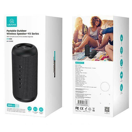 USAMS Głośnik YX Series Bluetooth 5.0 10W Portable Outdoor Wireless Speaker YX8YG01 (US-YX008)