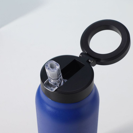 Butelka / bidon na wodę metal z uchwytem kompatybilnym z Magsafe 750ml niebieski