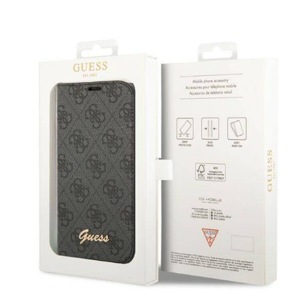 Guess 4G Metal Camera Outline Booktype Case - Etui iPhone 14 Pro (czarny)