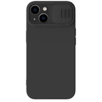 Nillkin CamShield Silky Silikonhülle für iPhone 15 Plus mit Kameraschutz – Schwarz