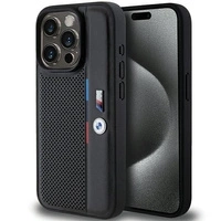 Etui BMW Perforated Tricolor Line na iPhone 15 Pro - czarne