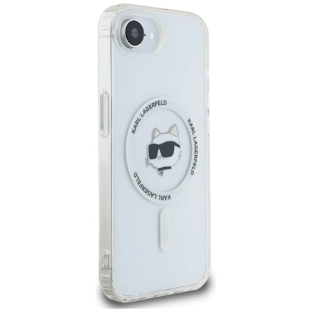 Karl Lagerfeld IML Metal Choupette Head MagSafe iPhone 16e Hülle - Weiß
